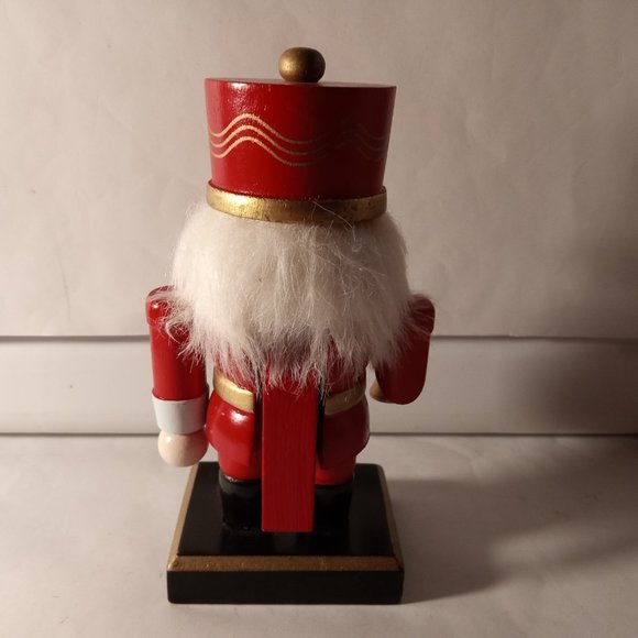 RED & BLACK Nutcracker 6-1/2" Christmas WOODEN Nutcracker DECOR - Picture 4 of 9
